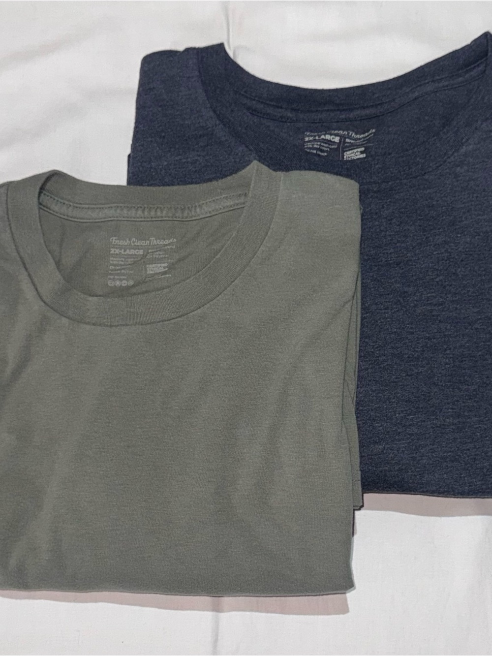 Two-Pack Men’s Crew Neck T-Shirts - Olive Green & Navy